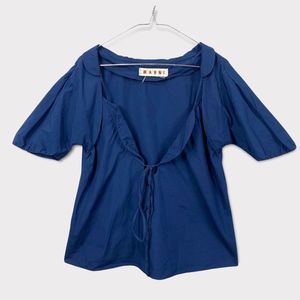 Marni Navy Short Sleeve cotton shirt